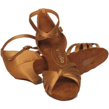 Vitiello Dance Shoes Sandalo l.a. raso tanganica tacco Marrone