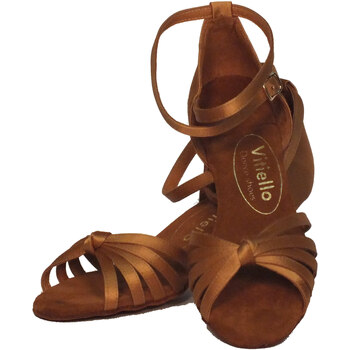 Vitiello Dance Shoes Sandalo l.a. raso tanganica tacco Marrone