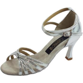 Scarpe Donna Sandali Vitiello Dance Shoes Scarpa donna ballo latino-americano incrociato satinato argento Argento