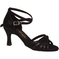 Scarpe Donna Sandali Vitiello Dance Shoes Scarpa da donna ballo latino-americano incrociato satinato nero Nero