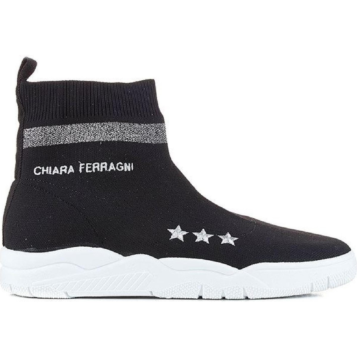 Scarpe Donna Sneakers basse Chiara Ferragni Sneakers calza  in tessuto tecnico Nero