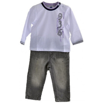 Abbigliamento Unisex bambino T-shirt & Polo Chicco Komplette Jeans- T-ShirtmitlangenÄrmeln Bianco