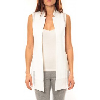 Abbigliamento Donna Gilet / Cardigan Vera & Lucy Gilet Lucce LC-7012 Blanc Bianco
