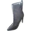 Image of Tronchetti Malu Shoes Tronchetto donna in camoscio nero tacco a spillo con perline av
