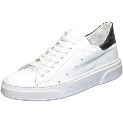 Scarpe Uomo Sneakers basse Malu Shoes Sneakers bassa uomo invernale in vera pelle bianco fortino nero Bianco