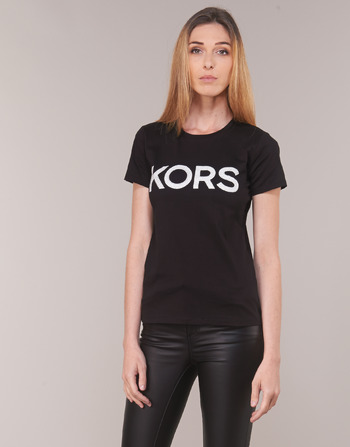 Abbigliamento Donna T-shirt maniche corte MICHAEL Michael Kors KORS GRAPHC SS TSHIRT Nero / Argento