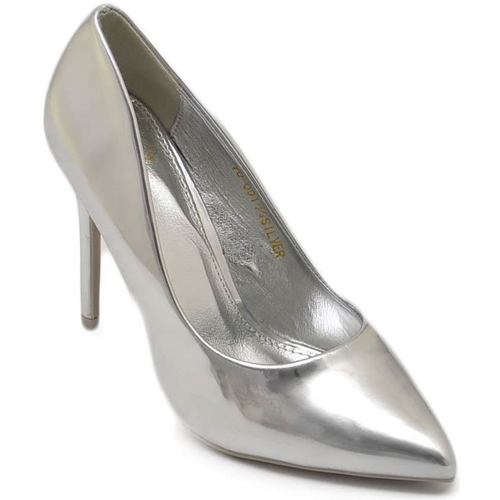Scarpe Donna Décolleté Malu Shoes Decollete' donna scarpa a punta in vernice lucido argento con t Multicolore