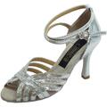 Sandali Vitiello Dance Shoes  Scarpe ballo latino americano donna satinato argento tacco 90A