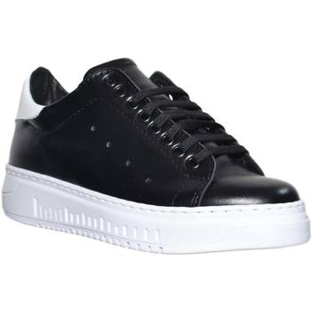 Image of Sneakers Malu Shoes Scarpe Sneaker bassa uomo nera in vera pelle con fortino bianco fondo