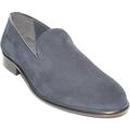 Image of Scarpe Malu Shoes Scarpe Mocassino uomo slip on classico in vero camoscio blu a pelo ras