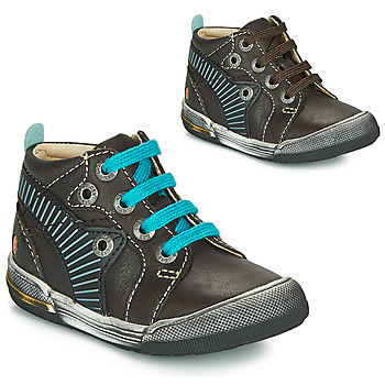 Scarpe Bambino Sneakers alte GBB NOAH Marrone / Blu