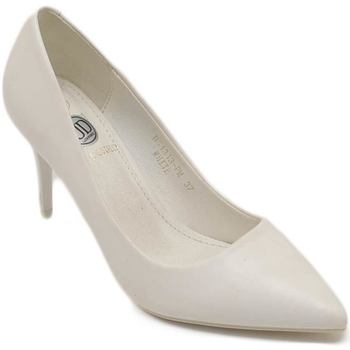 Scarpe Donna Décolleté Malu Shoes Decollete' scarpa donna a punta bianco in pelle matte tacco a s Bianco