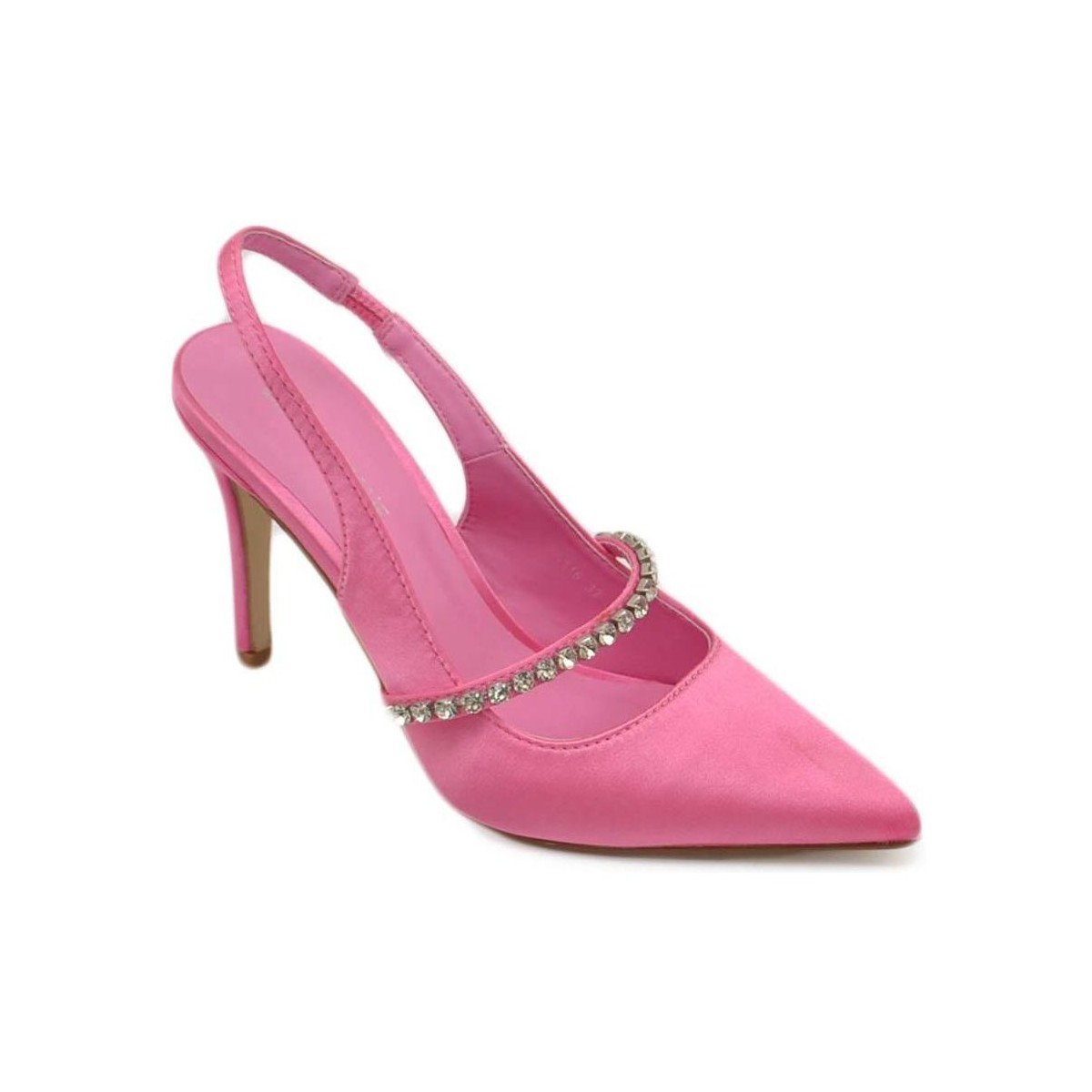 Scarpe Donna Décolleté Malu Shoes Scarpe decollete mules donna elegante punta in raso rosa candy Rosa