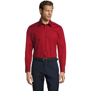 Abbigliamento Uomo Camicie maniche lunghe Sols BRIGHTON STRECH Rosso