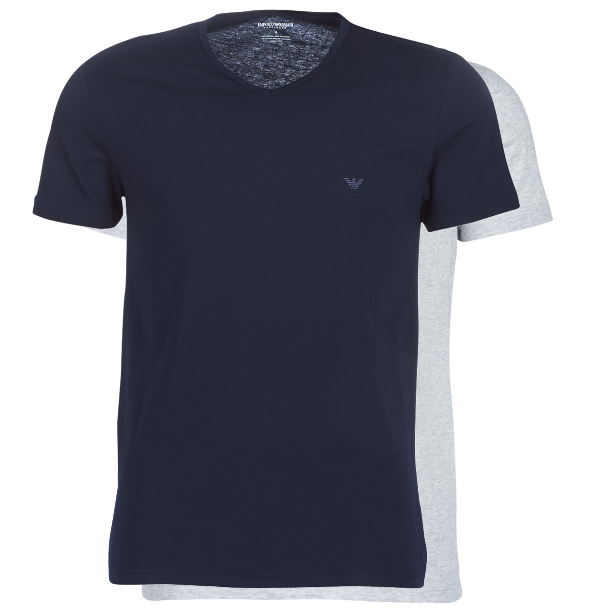 Abbigliamento Uomo T-shirt maniche corte Emporio Armani CC722-PACK DE 2 Marine / Grigio
