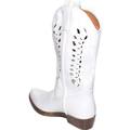 Stivali Malu Shoes  Stivali donna camperos texani stile western bianco con foratura