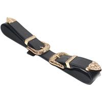 Accessori Donna Cinture Malu Shoes Cintura donna nera doppia fibbia oro alta 5 cm modello marcuzzi NERO