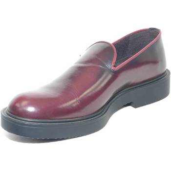 Image of Scarpe Malu Shoes Scarpe Scarpe uomo mocassino bordeaux tinta unita fondo nero punta ton
