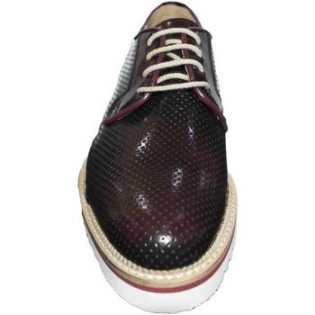Scarpe Uomo Derby Malu Shoes Scarpe stringate art 6892 microforato bordeaux  abrasivato fond Rosso