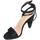 Scarpe Donna Sandali Malu Shoes Sandalo donna nero scamsciato con fascetta sottile e cinturino Nero