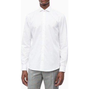 Abbigliamento Uomo Camicie maniche lunghe Calvin Klein Jeans K10K103182-STRUCTURE-EASY-IRON Bianco