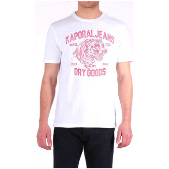 Abbigliamento Uomo T-shirt maniche corte Kaporal T-shirt Homme PINTO Blanc Motifs Tigre Rouge Bianco