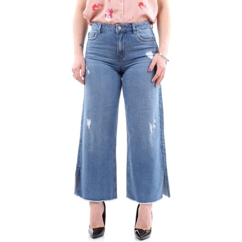 Abbigliamento Donna Jeans skynny Only 15171341-32-SONNY-HW-WIDE-CROP-DNM-JEANS Blu