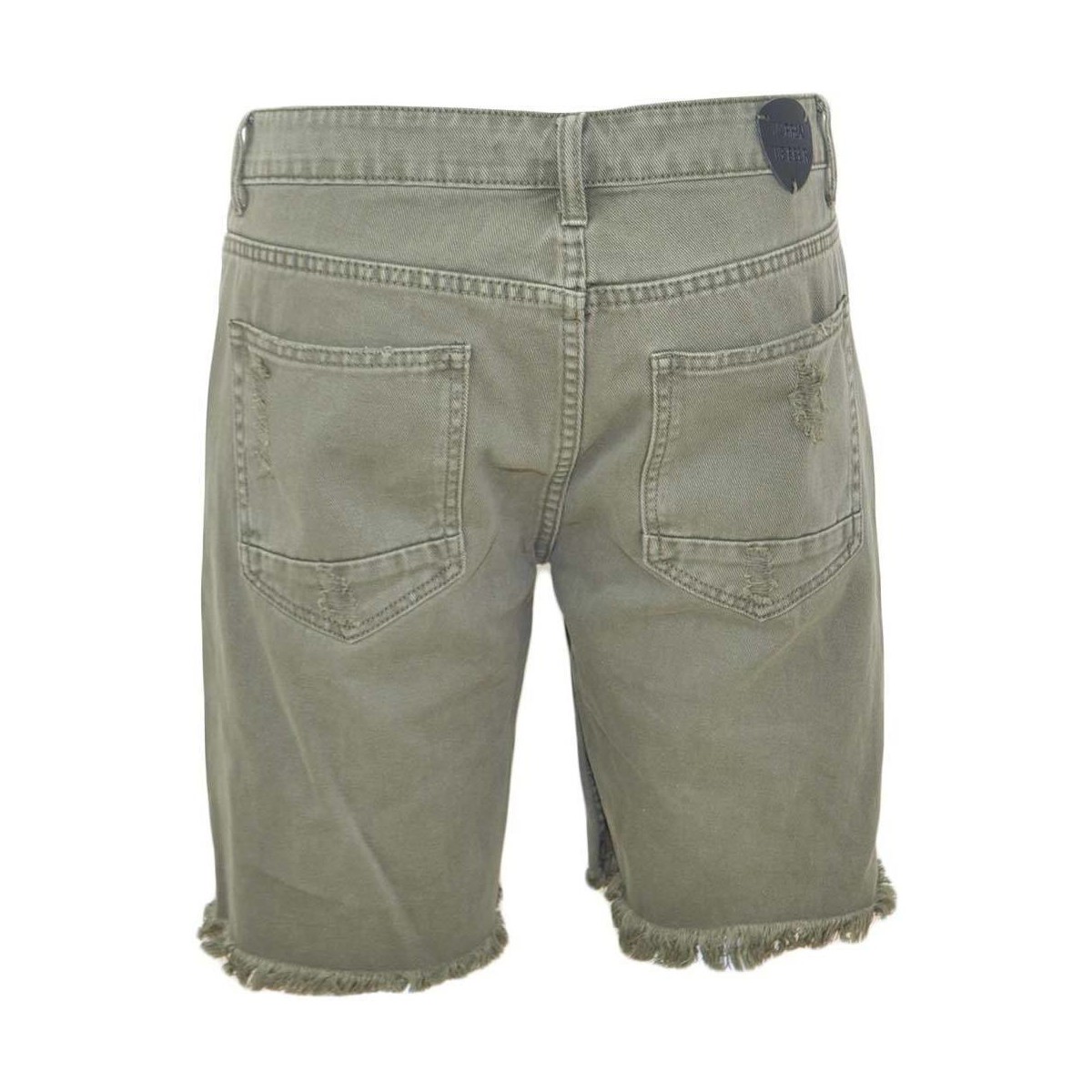 Abbigliamento Uomo Shorts / Bermuda Malu Shoes Pantoloni corti short uomo bermuda in jeans verde militare con Verde