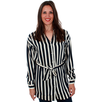 Abbigliamento Donna Camicie Vero Moda 10210399 VMSTINNA LS LONG SHIRT NIGHT SKY SNOW WHITE Blu