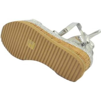 Scarpe Donna Tronchetti Malu Shoes Zeppa donna argento sandalo basso comoda con fondo in spago all Multicolore