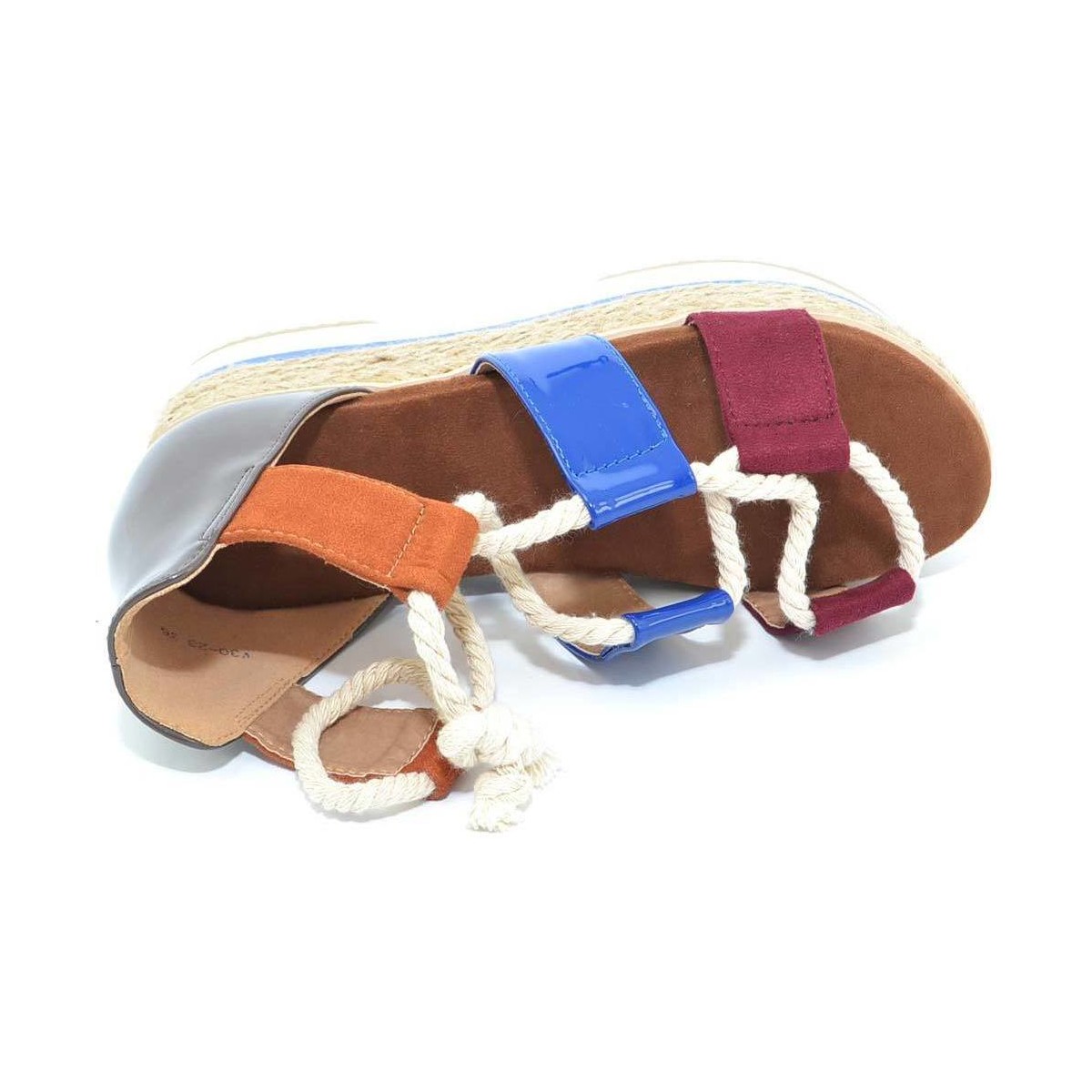 Scarpe Donna Tronchetti Malu Shoes Sandalo basso colorato donna espadrillas con para in gomma alta Marrone