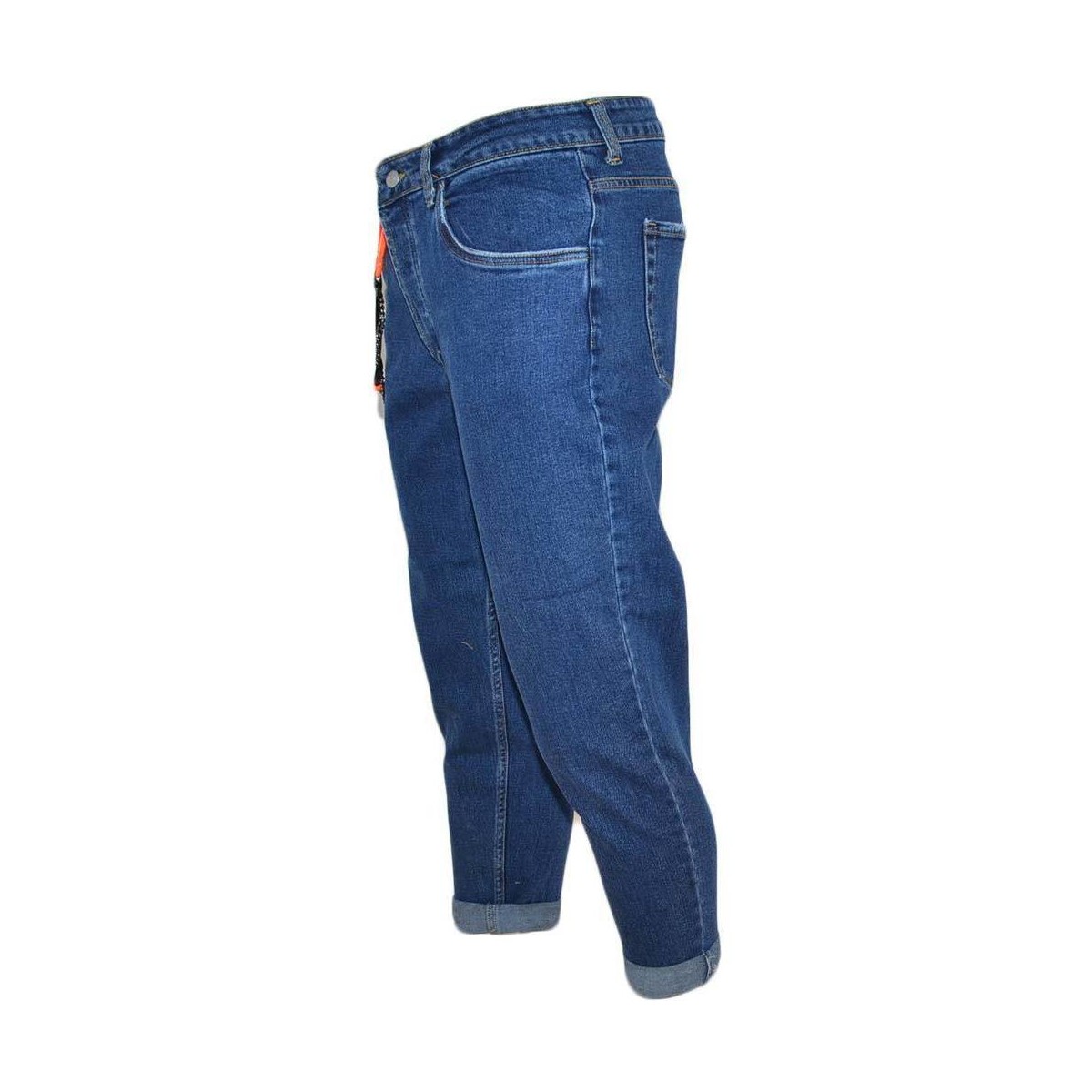 Abbigliamento Uomo Jeans Malu Shoes Jeans denim uomo skinny fit con effetto slavato Cinque tasche C Blu