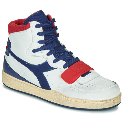 Scarpe Uomo Sneakers alte Diadora MI BASKET USED Bianco / Blu / Rosso