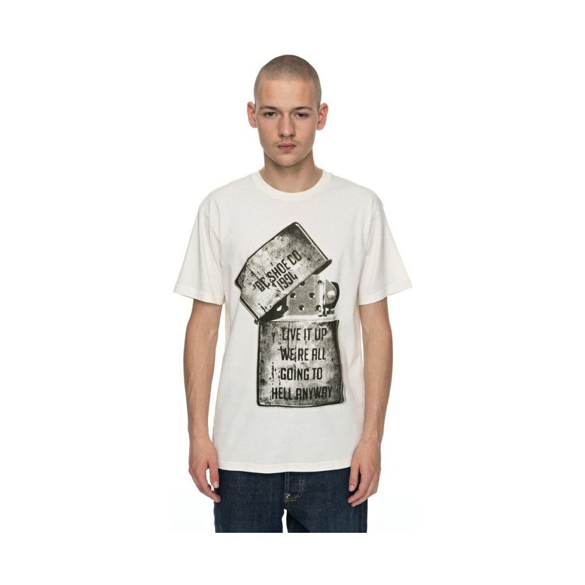 Abbigliamento Uomo T-shirt maniche corte DC Shoes T-Shirt Uomo Maniche Lunghe Dead Above Bianco