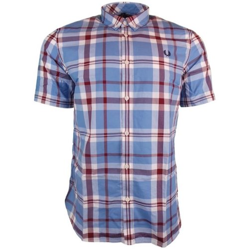 Abbigliamento Uomo Camicie maniche corte Fred Perry Camicia Bold Chech Shirt SS Blu
