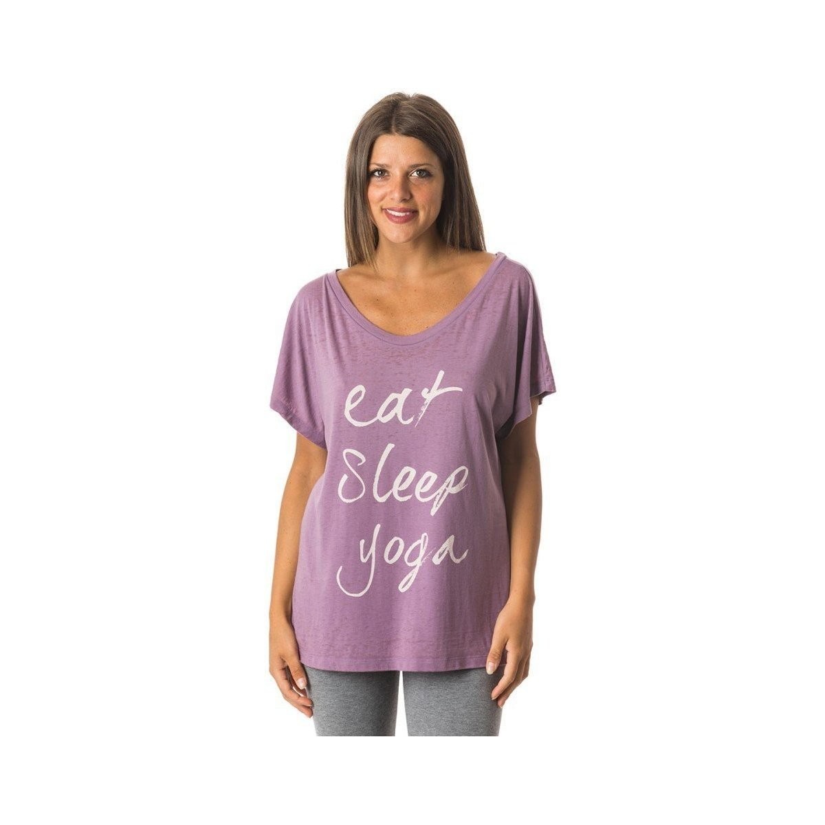 Abbigliamento Donna T-shirt maniche corte Everlast T-Shirt Donna Yoga Con Scritta Rosa