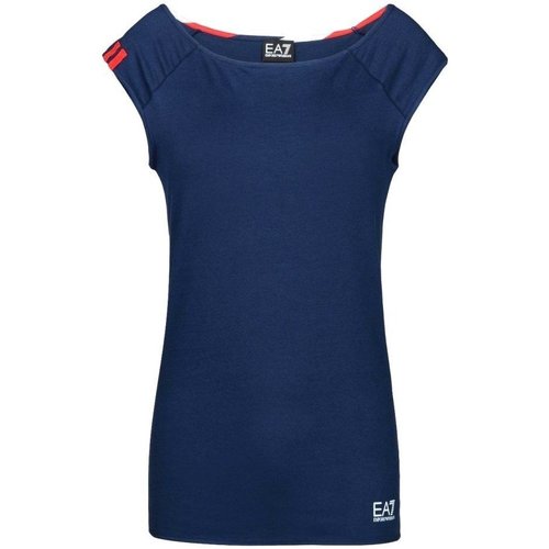 Abbigliamento Donna T-shirt maniche corte Emporio Armani EA7 T-shirt donna Sea World stretch Blu