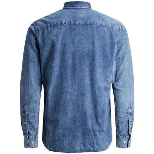 Abbigliamento Uomo Camicie maniche lunghe Jack & Jones Camicia Jeans Uomo Minimal Blu