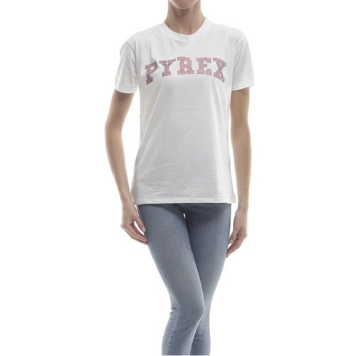 Abbigliamento Donna T-shirt maniche corte Pyrex T-Shirt Donna Swarovski Rosso Bianco