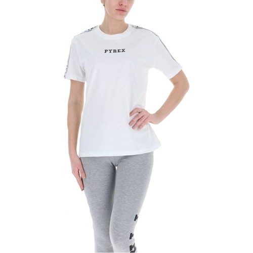 Abbigliamento Donna T-shirt maniche corte Pyrex T-Shirt Donna Glitter Banda Bianco