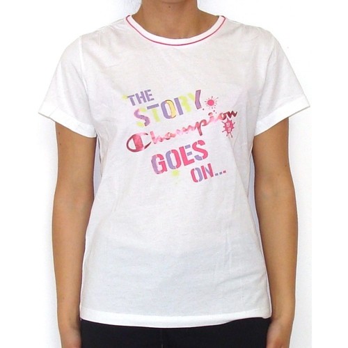 Abbigliamento Unisex bambino T-shirt maniche corte Champion T-shirt bambina Authentic Girl Bianco