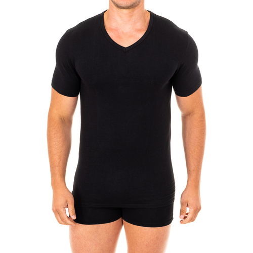 Abbigliamento Uomo T-shirt maniche corte Abanderado A08HV-NEGRO Nero