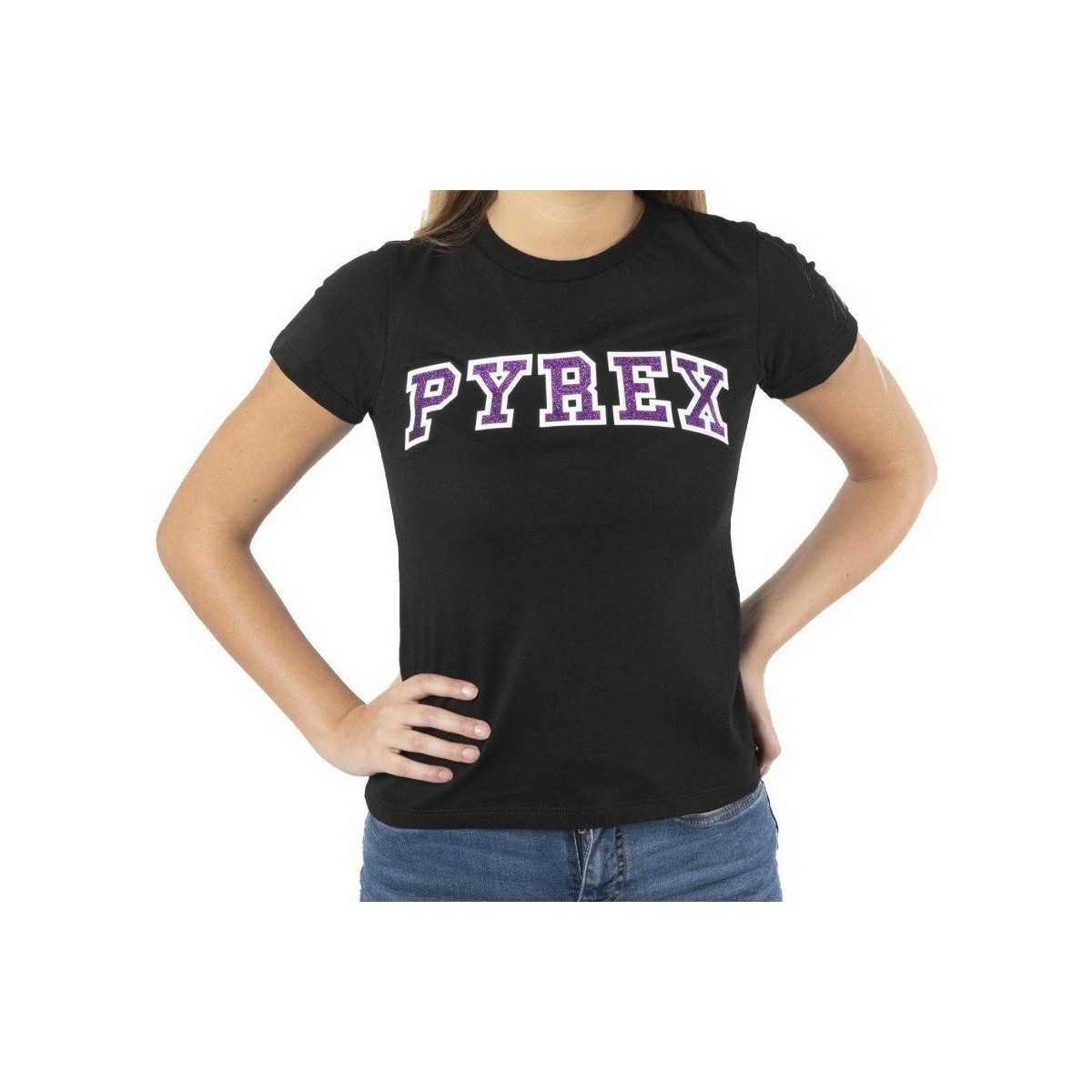 Abbigliamento Unisex bambino T-shirt maniche corte Pyrex T-Shirt Bambina Scritta Glitter Nero