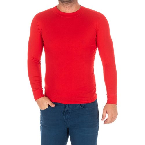 Abbigliamento Uomo T-shirts a maniche lunghe Kisses&Love 1625-H-ROJO Rosso