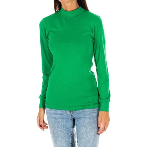 Abbigliamento Donna T-shirts a maniche lunghe Kisses&Love 1625-M-VERDE Verde
