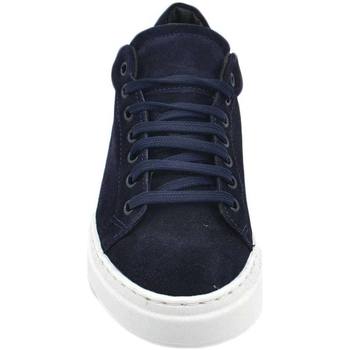 Scarpe Uomo Sneakers basse Malu Shoes Sneakers uomo bassa linea basic in vera pelle scamosciata  blu Blu