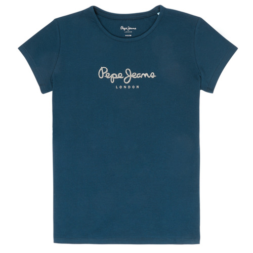 Abbigliamento Bambina T-shirt maniche corte Pepe jeans HANA GLITTER Marine