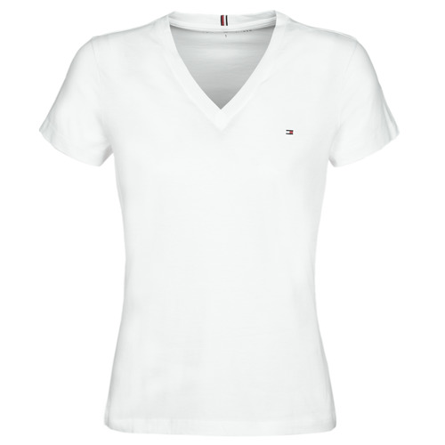 T shirt Tommy Hilfiger Essential slim da donna bianca