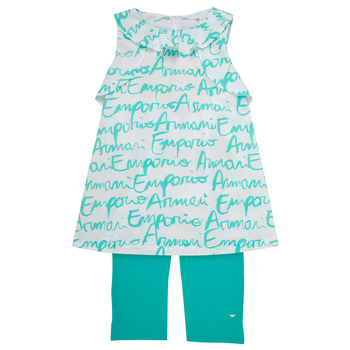 Abbigliamento Bambina Completo Emporio Armani Adel Bianco / Blu