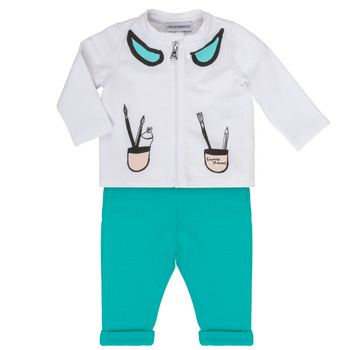 Abbigliamento Bambina Completo Emporio Armani Aubin Bianco / Blu